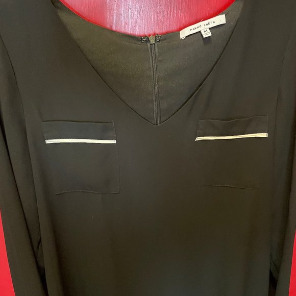 Black long sleeved sheer Naked Zebra dress - Picture 2 of 4